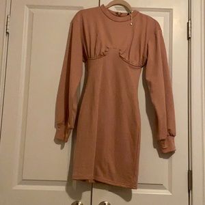 Pink long sleeve sweater dress